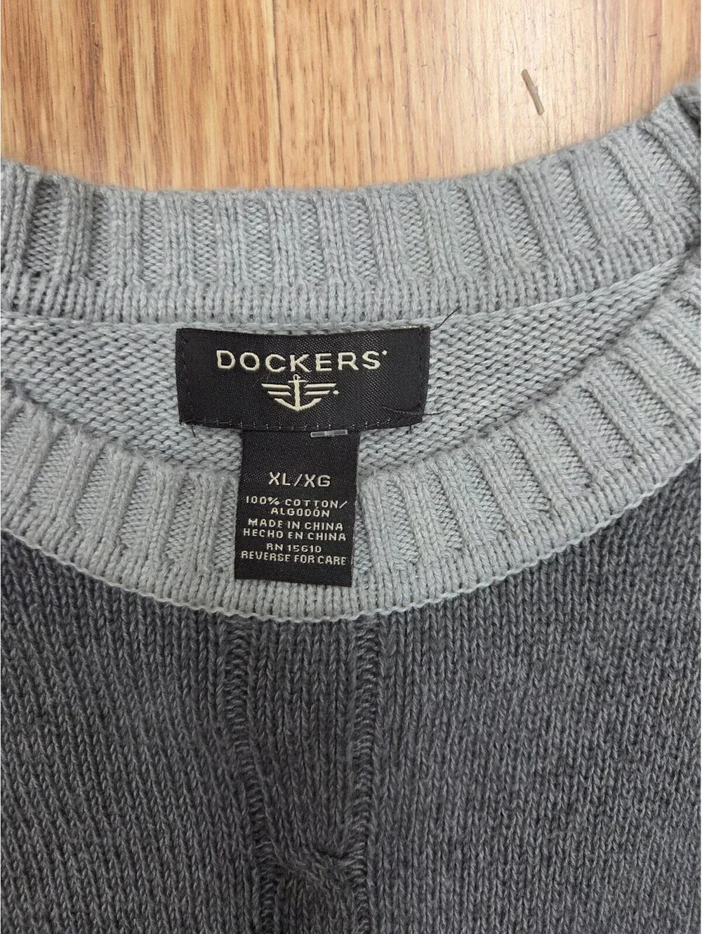 Dockers Men's Color Block Knit Sweater Medium 100% Cotton Grandpacore Academia
